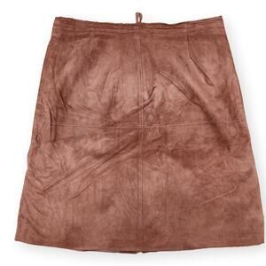 Isaac Mizrahi for Target Leather Chocolate Brown Zip Skirt 14